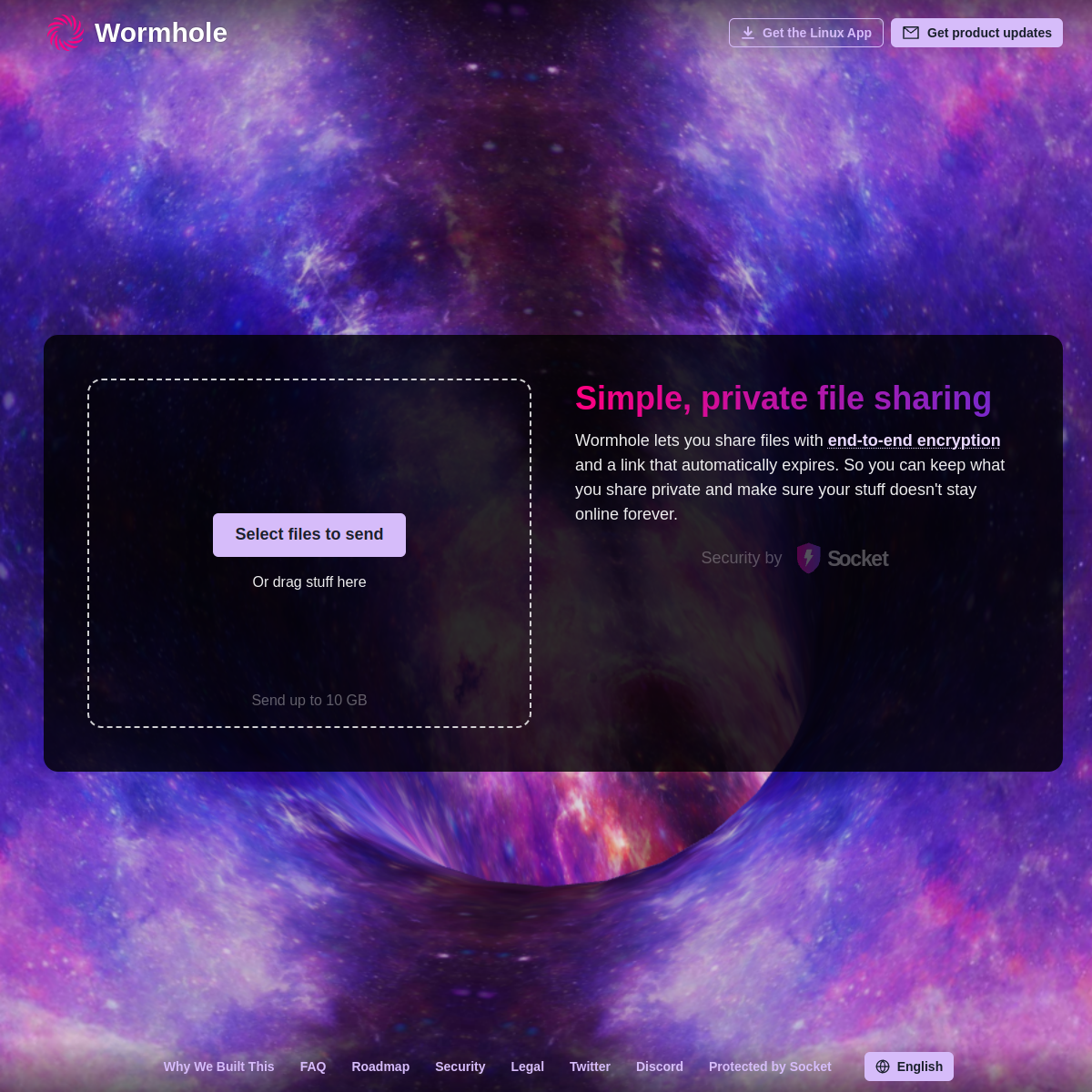 Wormhole - E2EE file sharing