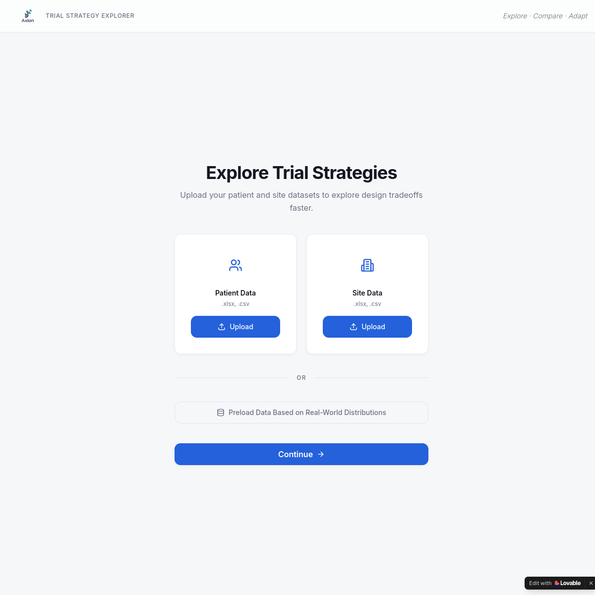 Axion Trial Strategy Explorer