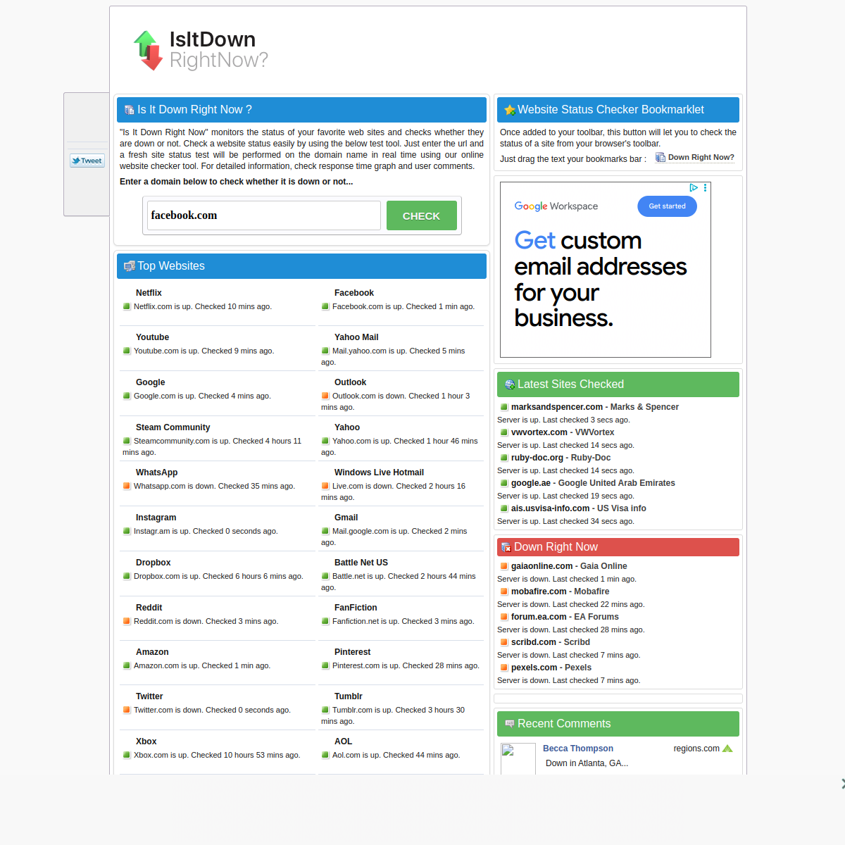 Is It Down Right Now