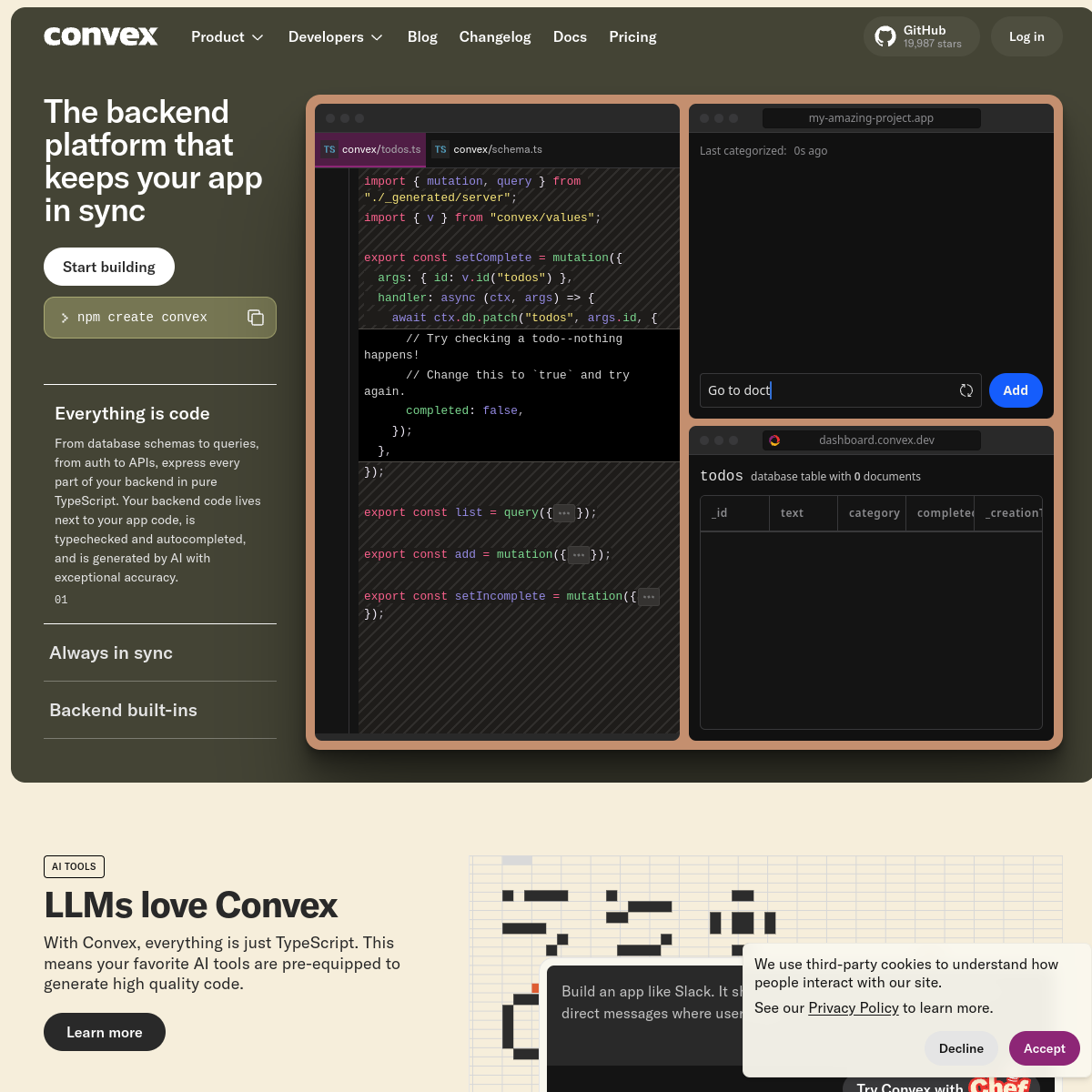 Convex - Open source web backend platform