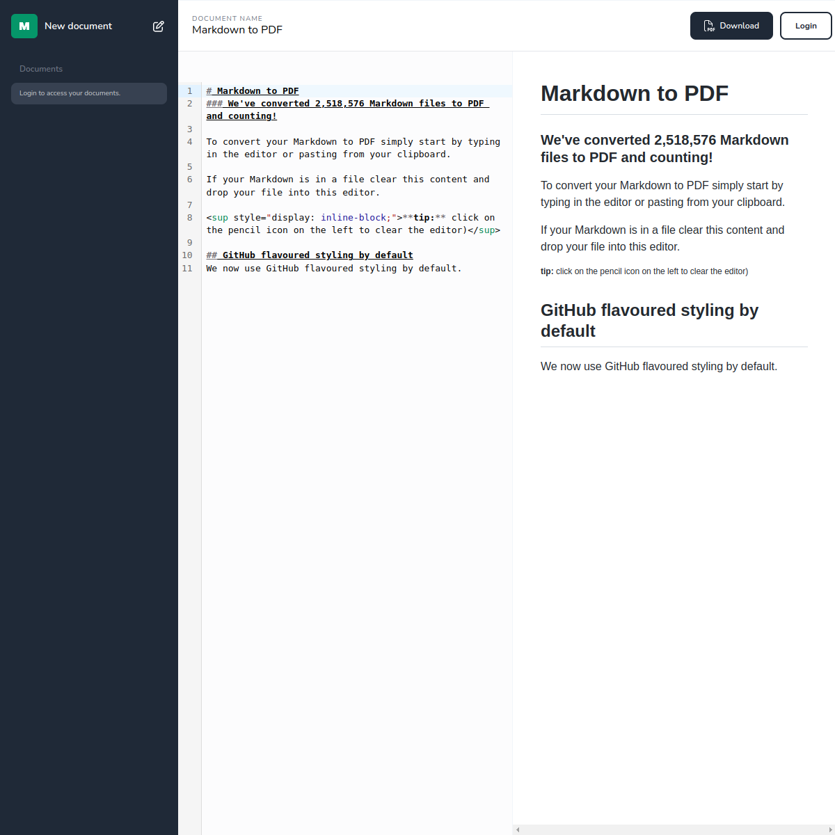 Markdown to PDF