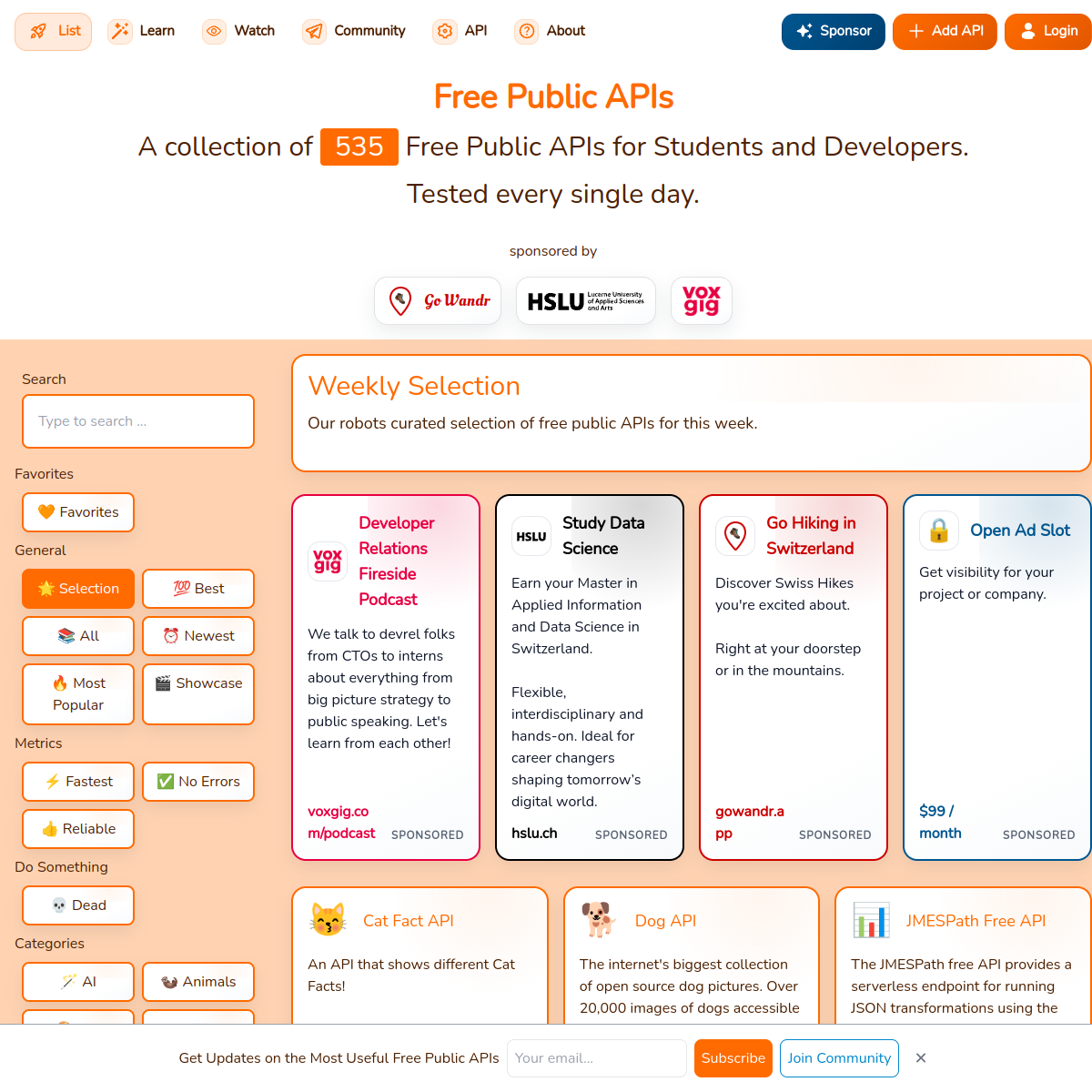 Free Public APIs
