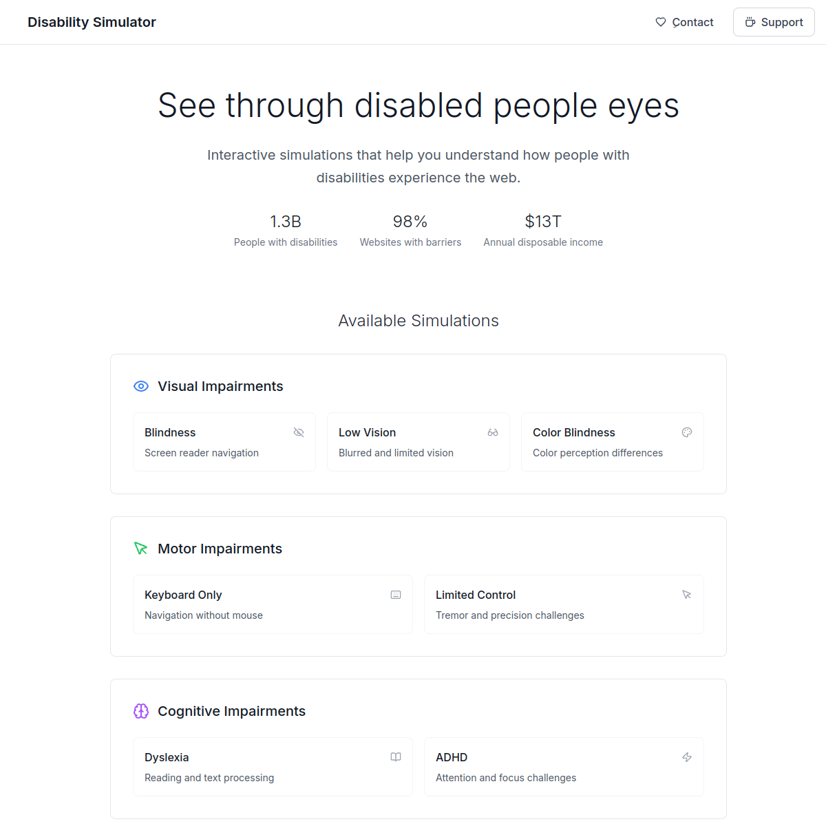 Disability Simulator