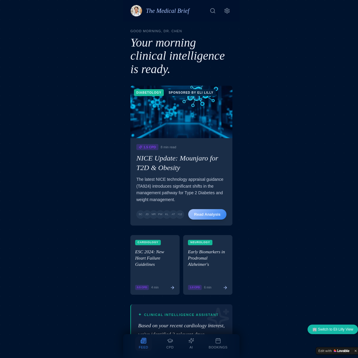 The Medical Brief — Clinical Intelligence Platform