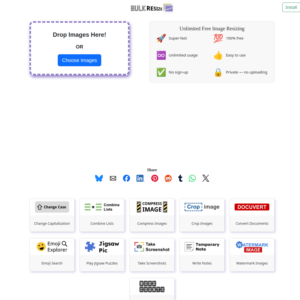 Bulk Resize/Compress/Crop/Watermark Photos